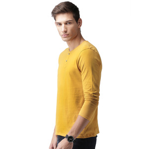 T-shirt pour homme à col rond, logo personnalisé de haute qualité, coupe classique, manches longues, 100% coton tricoté - Product Image 2