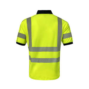 Personnalisé Hommes Haute Visibilité Réfléchissant pour Polo Manches Courtes Maillot Solide Haute Visibilité Sécurité Vêtements de Travail Uniforme Brodé - Product Image 2