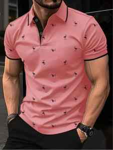 2025 nueva moda de verano de manga corta para hombres para camisa POLO Color sólido 3D impreso de talla grande disponible - Product Image 4