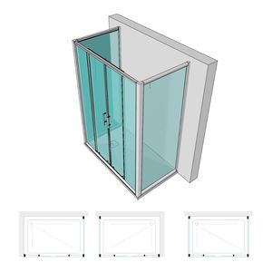 Florian LF194F 6 mm cristallo cromato IX Box doccia lato fisso 70 cm dimensione regolabile tipo di cristallo categoria doccia camere - Product Image 2