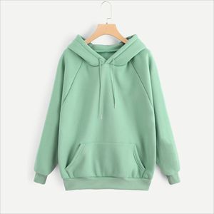 Sweats à capuche à manches longues pour femmes pour vêtements décontractés d'hiver Technique de lavage à l'acide à la mode avec logo avant pour la superposition - Product Image 5