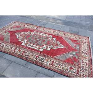 พรมขนสัตว์สีเบจอนาโตเลียทำด้วยมือ4.9x9.3ft สไตล์ตุรกีลายปะต่อสี่เหลี่ยมสำหรับห้องนั่งเล่นยางขนาด10มม. - Product Image 4