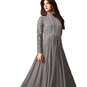 Pakistan lụa đẹp phong cách thiết kế đám cưới khâu maxi Bridal thêu Maxi Dress - Product Image 1