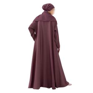 Abaya à coupe évasée en tissu plum pour femmes, robe modeste musulmane, style Dubaï, kaftan islamique, jalabiya, ourlet large, robe de soirée - Product Image 2
