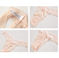 Celana Dalam Wanita Seksi Berenda Model Cheeky Hipster Bahan Polyester Pinggang Rendah ODM