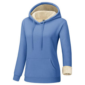 Sweat-shirt à capuche en polaire épaisse pour l'hiver Sweat-shirt à capuche pour femme Pullover Tops Casual Cotton Coat Outwear - Product Image 3