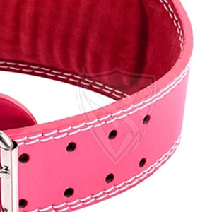 Pink Cowhide Waist Support <b>Belt</b> Adjustable Buckle Closure Non-Slip <b>Weight</b> Lifting Strength <b>Training</b> Unisex - Product Image 4