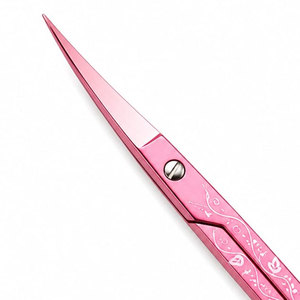 Ciseaux à sourcils roses en acier inoxydable, lame droite et aiguisée, outil de beauté et de toilettage, pour droitiers - Product Image 2