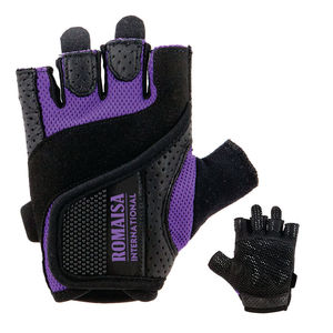 Venta al por mayor de guantes de gimnasio de poliéster antideslizantes de medio dedo logotipo personalizado moda Fitness entrenamiento cómodo hombres mujeres deportes de peso - Product Image 5