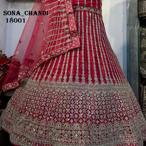 Venta al por mayor pesado Jarkan espejo Red de Trabajo Lehenga 2,4 m Dupatta 1,2 m blusa de satén Hot Delhi diseños colores a juego para fiesta de invierno - Product Image 1