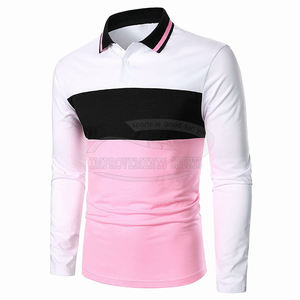 2024 hommes 100% coton pour Polo T-shirts confortables à manches longues pour l'été tissu respirant - Product Image 1