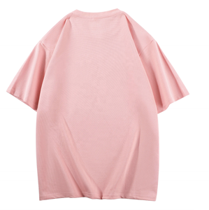 Camiseta de Mujer, Cuello Redondo, Manga Corta, Corte Holgado, Color Rosa, 100% Algodón Jersey, Color Sólido, Casual, Primavera Verano, Transpirable, 180g, Personalizable - Product Image 2