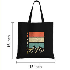 Vintage 12oz Cotton Tote <b>Bag</b> <b>Medium</b> Size Eco-Friendly and Recyclable with Long Handle for Daily Use Food and Advertising - Product Image 6