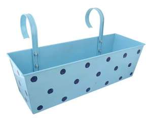 Maceta de Metal con diseño impreso azul moderno, maceta grande y alta para colgar, maceta decorativa de hierro para exteriores, macetas rectangulares para jardín - Product Image 2