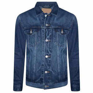แจ็กเก็ตยีนส์เข้ารูปสำหรับฤดูหนาวของผู้ชายเสื้อแจ็กเก็ตยีนส์ปิดกระดุมแขนยาว - Product Image 3