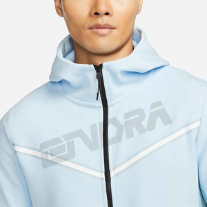 Survêtement d'hiver pour homme à capuche et fermeture éclair, coupe classique, 100 % coton, doublure polaire, confort quotidien, style urbain, polyvalence tout au long de l'année - Product Image 3