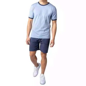 Haute qualité 100% coton Logo personnalisé imprimé sonnerie T-Shirt hommes goutte épaule surdimensionné plaine T-Shirt motif solide - Product Image 5