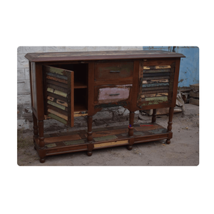 Indian Artisanal Craftsmanship Sustainable Solid <b>Wood</b> <b>Storage</b> Cabinet for Home Furniture for Living Room Farmhouse-Wholesale - Product Image 1