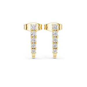Boucles d'oreilles pendantes en diamant de laboratoire 0,214 CT, taille brillant rond, diamants CVD VVS-VS EF, or 18 carats, 14 carats, 10 carats et argent 925 - Product Image 1