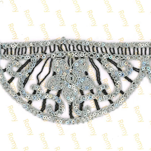 Tùy chỉnh thân thiện với môi long lanh biên giới ren hoa mẫu thanh lịch dokoh appliques hotfix vá dòng băng Dải Arab kaftan - Product Image 3