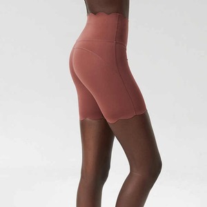 Pantalones cortos de gimnasio para mujer de alta calidad Spandex/Material de nailon Cintura alta Cierre elástico Patrón sólido - Product Image 6