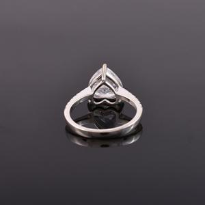 Provence Bijoux Bague Haute Qualité 10k Or Blanc Style Romantique 9mm Coeur Coupe Moissanite Anneaux pour Amoureux - Product Image 4