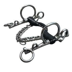 Horse Bit Pelham ยางกัดสแตนเลส,ยางติดปากพร้อมตะขอและห่วงโซ่เบรก - Product Image 1