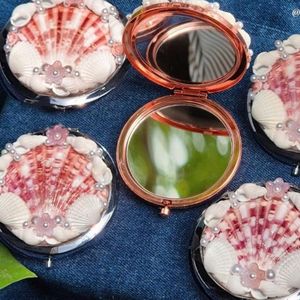 Vintage Style 100% Natural Seashell <b>Mirror</b> <b>Compact</b> Handcrafted Hand <b>Mirror</b> DIY Many customize designs From Blue Lotus - Product Image 3