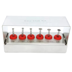 Kit de 6 disques de scie dentaire manuels en acier inoxydable, outils de coupe de précision de haute qualité pour la chirurgie implantaire dentaire - Product Image 1