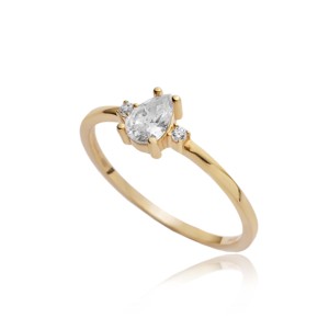 Anillo con Cristales de Circonia Cúbica en Forma de Gota de Pera, Joyería de Plata de Ley 925 Hecha a Mano en Turquía, Venta al Por Mayor para Bodas y Fiestas - Product Image 3