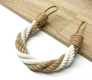 Jute & Cotton Curtain <b>Tiebacks</b>: Minimalist Rope Holdbacks - Product Image 3