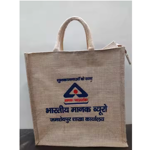 Sacs fourre-tout en jute naturelle à logo personnalisé réutilisables au design unique, vente en gros, sacs à bandoulière pour le shopping, sacs de marketing - Product Image 2