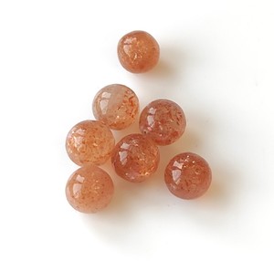 Sphère de boules rondes de 8mm en pierre de soleil véritable, perles simples non percées DIY Jewelry Gemstone - Natural Loose Sunstone Top Quality - Product Image 6