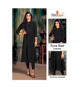 New Designer Pure Rayon Chikan Work Kurti with Embroidery for Casual Wear or EID Festivals - Product Image 1