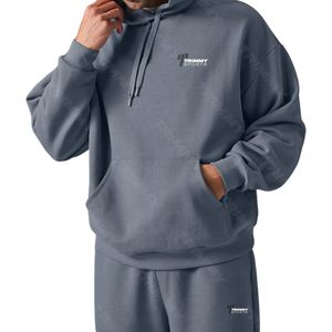 Vêtements de jogging gris épais de haute qualité pour hommes, survêtement de style décontracté pour la course à pied, l'entraînement, logo imprimé, survêtements d'équipe - Product Image 5