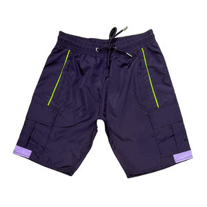 Short en nylon réfléchissant de haute qualité pour hommes, modèle solide, décontracté, taille moyenne, vêtements de rue, deux poches, cordon de serrage, taille tricotée - Product Image 4