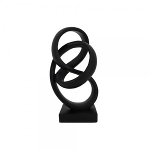 Sculpture abstraite faite à la main, maison, hôtel, Design moderne, décoration enduite de poudre noire mate, ornements - Product Image 1