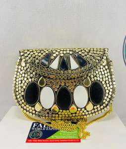 Vente en gros de sac à main bohème indien en laiton Stoon pour fête de mariage grande capacité avec fermeture éclair pochette étanche pour femmes - Product Image 6