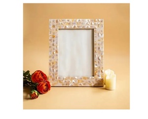 Cadre photo carré en nacre le plus populaire fait à la main Design antique personnalisable taille 5x7 décoration d'intérieur en métal prix de gros - Product Image 1