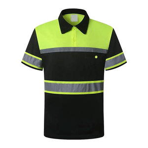 Polo de manga corta de alta visibilidad para hombre, camisas de trabajo, camisas de Seguridad de Tráfico de construcción de poliéster transpirable con bolsillos - Product Image 6