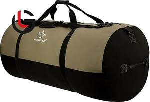 <b>Extra</b> <b>Large</b> Sports <b>Bag</b> for Men Women Waxed Cotton Genuine Leather Trims Waterproof Canvas Trip Travel <b>Bag</b> Available Three Sizes - Product Image 4