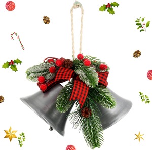 Decoración navideña Adorno de campana colgante de metal para árbol de Navidad Estilo Vintage para decoración de hogar y fiesta - Product Image 3