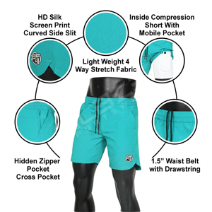 Pantalones cortos de entrenamiento de gimnasio ligeros para hombre, pantalones atléticos de secado rápido, bolsillos elásticos con cremallera, patrón sólido transpirable - Product Image 5