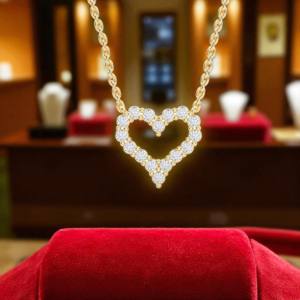 Voyage romantique 0.65 carats rond E-F/VVS-VS laboratoire cultivé diamant coeur forme pendentif 950 platine femmes breloques en gros - Product Image 5