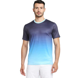 Camisetas Deportivas de Verano de Secado Rápido para Hombre, Cuello Transpirable, Top de Carreras para Exteriores con Diseño de Sublimación Estampado en Colores Contrastantes - Product Image 1