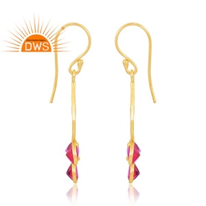 925เงินสเตอร์ลิง18K ประดับเพชรควอตซ์พลอยทับทิมชุบทอง18K - Product Image 4