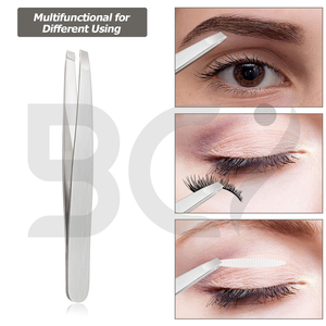 Pinzas para Cejas de Acero Inoxidable con Punta Inclinada, Pinzas de Precisión para Cejas y Vello Facial para Hombres y Mujeres - Product Image 3