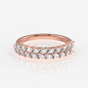 Men's Wedding Band with Marquise Cut Lab Grown Diamond 9K Gold Platinum Rhodium Plated Hip Hop Style IGI Certified Promise <b>Ring</b> - Product Image 5
