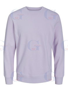 Sudaderas cálidas de lana hechas a medida para hombre, camisas de cuello redondo de un solo color con instalaciones de marca de impresión de temporada de invierno - Product Image 3