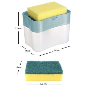 Dispenser per lavastoviglie grigio chiaro/bianco/grigio scuro da 400ml con spugna 14x9x11 Cm-distributore - Product Image 2